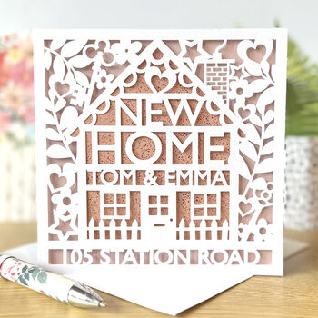 Personalised New Home Congratulations Cut Out Card, 2 of 3