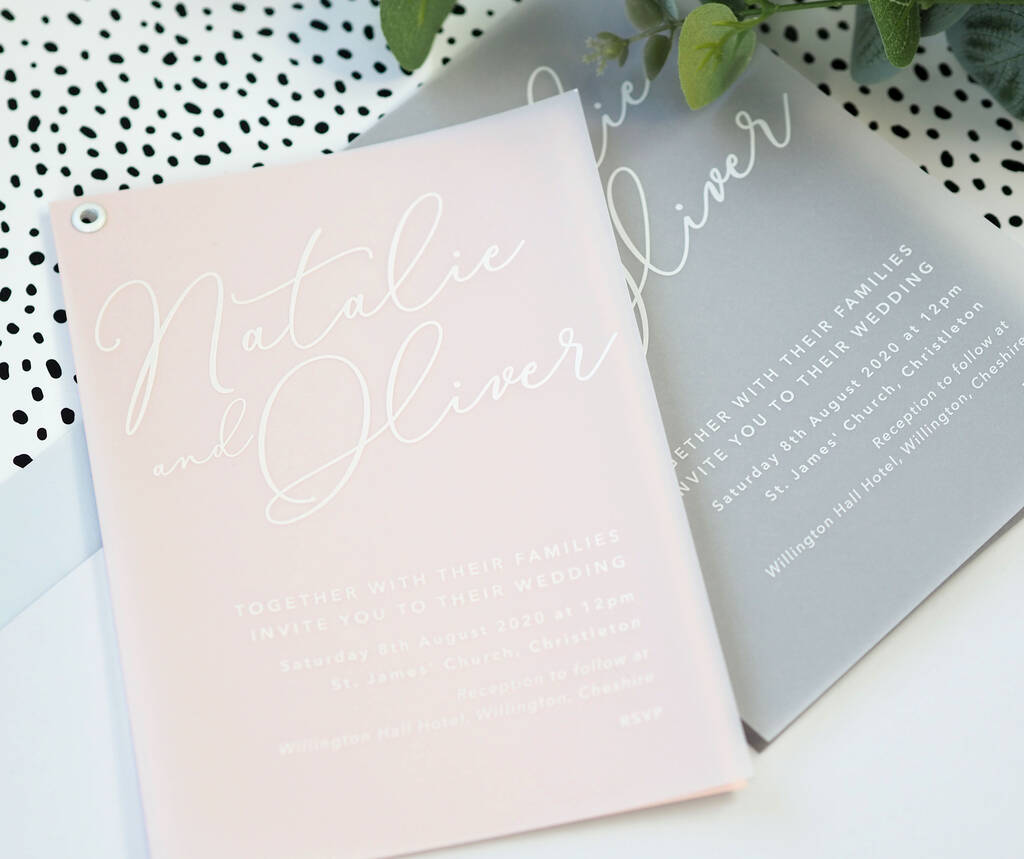 Natalie Vellum Layered Wedding Invitations By Project Pretty