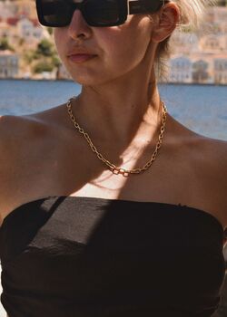 Anchor 5mm Chain Necklace 18 K Gold Gift, 4 of 5