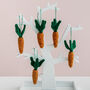 Set Of Five Felt Easter Carrot Decorations, thumbnail 4 of 11