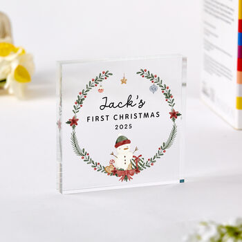 Baby’s First Christmas Acrylic Block Gift For Newborn, 3 of 4