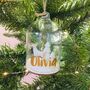 Personalised White Reindeer Dome Christmas Decoration, thumbnail 1 of 3