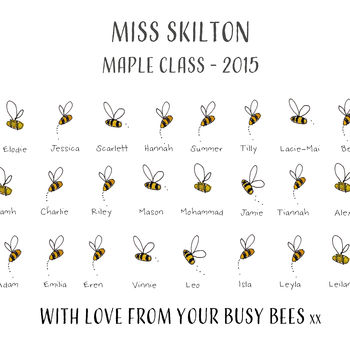 Personalised 'Busy Bees' Teacher’s Print, 6 of 6