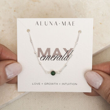 May Birthstone Emerald Sterling Silver Bracelet, 2 of 5