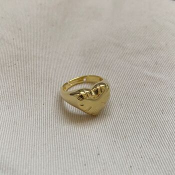 Love Heart Chunky Signet Ring Sterling Silver, 5 of 12