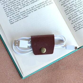 Personalised Leather Cable Wrap, 2 of 8