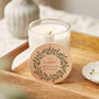 Gift For Grandparents Wreath Christmas Scented Candle, thumbnail 1 of 10
