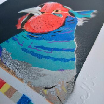 'Pheasant' Hand Stencilled Spray Paint Print, 6 of 9