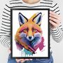 Painterly Fox Portrait Illustration Art Print, thumbnail 2 of 4