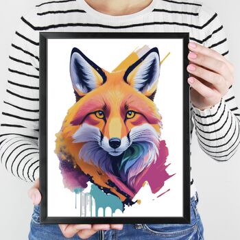 Painterly Fox Portrait Illustration Art Print, 2 of 4