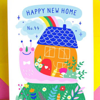 New Home Fun Snail Greeting Card, 3 of 7