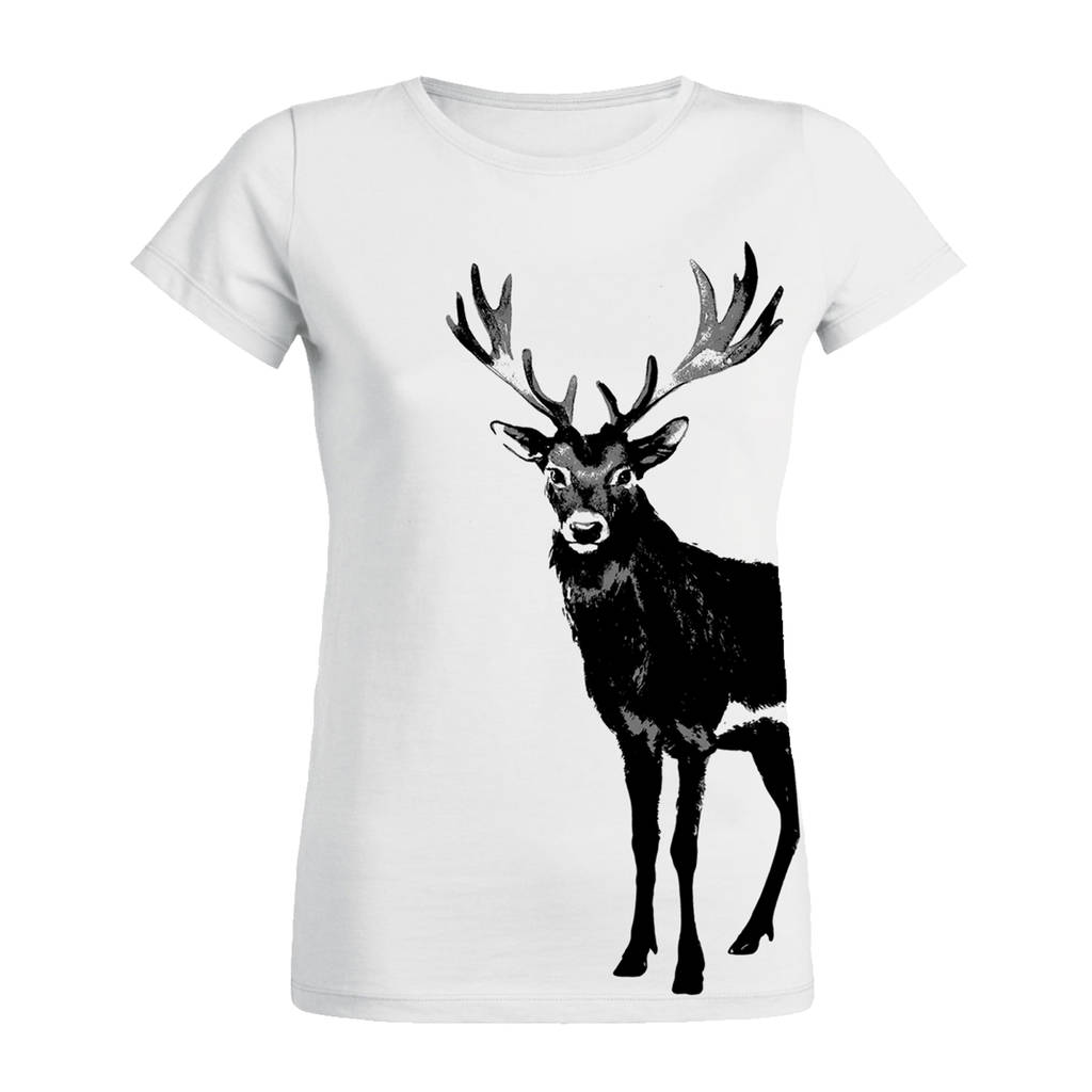 Womens Reindeer Organic Tshirt / Vegan Tshirt, 1 of 2