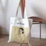 Woman Face Artist White Canvas Tote Bag, thumbnail 1 of 7