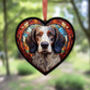 English Setter Stained Glass Effect Heart Suncatcher, thumbnail 5 of 5