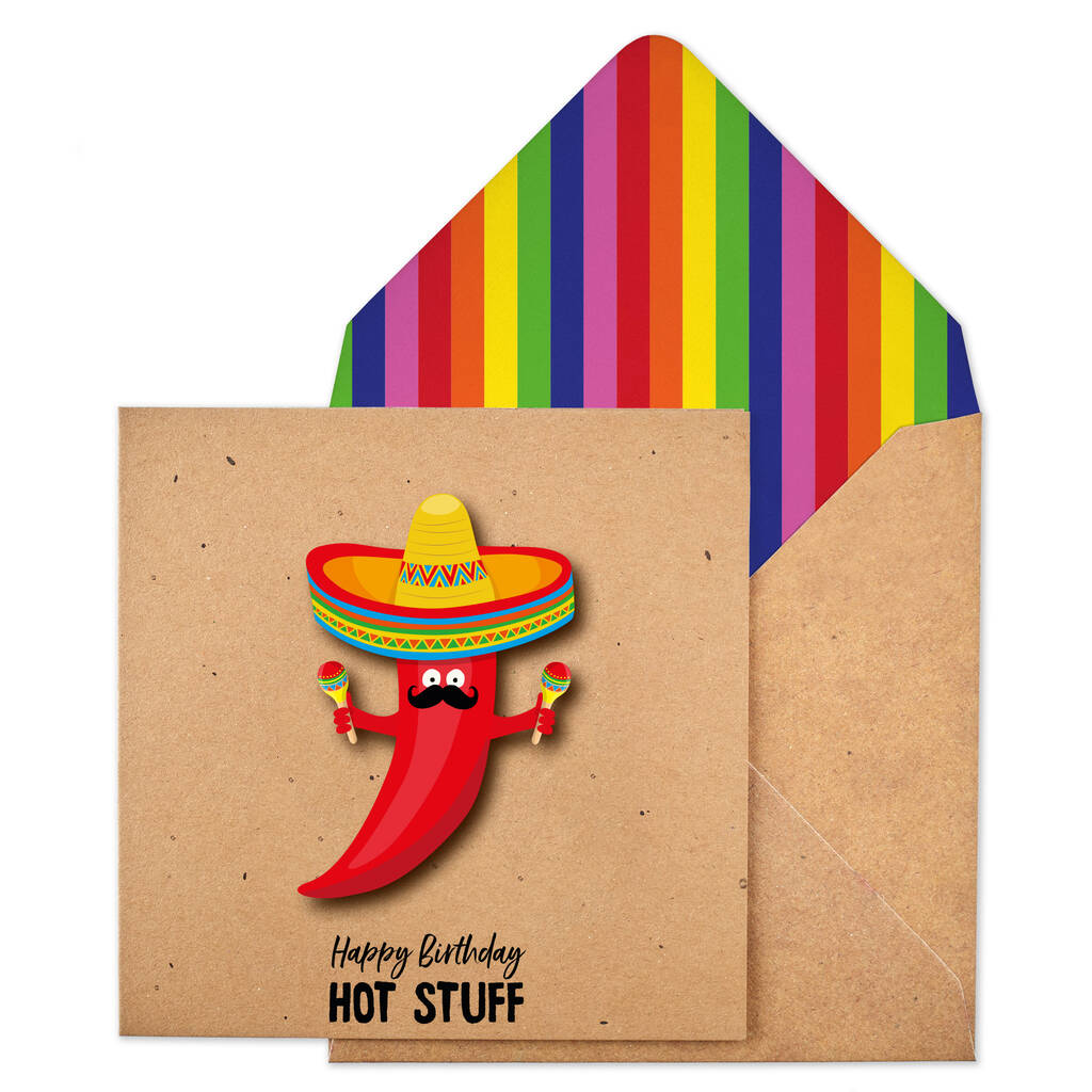 Handmade Hot Stuff Chilli Personalised Card, 1 of 5