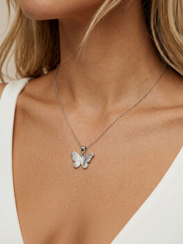 Gold Or Silver Butterfly Necklace, 6 of 7