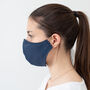 Adults Female Navy Reusable Face Mask | Washable, thumbnail 4 of 4