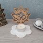 Om Design Wood And Clay Shadow Tealight Holder, thumbnail 3 of 9