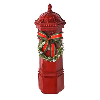 Regal Tidings Red Post Box Christmas Decoration 30cm, 4 of 5