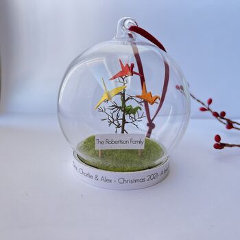 Personalised Origami Family Tree Glass Bauble, 3 of 5