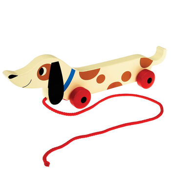 Children's Wooden Sausage Dog Pull Along Toy, 5 of 5