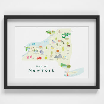 New York State Map USA Art Print, 2 of 3
