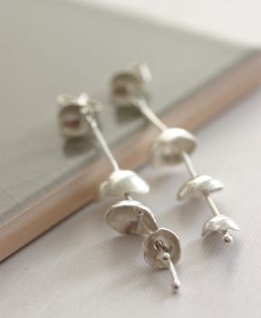 Handmade Contemporary Silver Trailing Flowers Earrings, 3 of 7