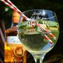 Personalised Gin Glass With A Blue Stem, thumbnail 2 of 7