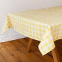 Yellow And White Fabric Gingham Tablecloth, thumbnail 2 of 4