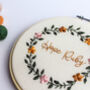 Personalised Name Floral Embroidery Decoration, thumbnail 3 of 6