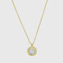 California Cushion Moonstone Gold Plated Necklace, thumbnail 2 of 4