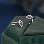 Evil Eye Cz Huggie Hoop Earrings In Sterling Silver, thumbnail 3 of 10