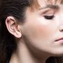 Oxidised Silver White Topaz Gemstone Triangle Ear Cuffs, thumbnail 4 of 5