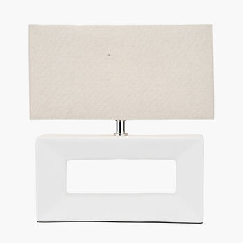 White Block Ceramic Rectangular Table Lamp, 2 of 10