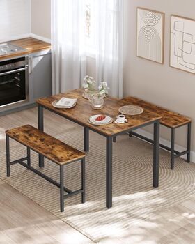 Three Piece Dining Table Set With Benches For Kitchen, 3 of 9