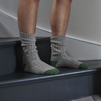 Recycled Silk And Lambswool Blend Cosy Ribbed Socks, 5 of 12