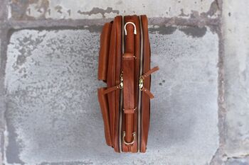 Tan Leather Briefcase Laptop Bag, 8 of 12