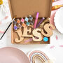 Personalised Girl's Bunting Name Letterbox Craft Kit, thumbnail 2 of 4