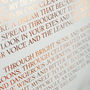 Golden Wedding Prints Set With Foiled Map And Vows, thumbnail 8 of 8