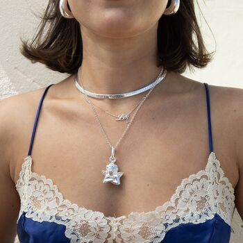 Sterling Silver Chunky Flat Snake Chain Necklace, 3 of 5