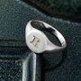 Silver Initial Round Signet Ring, thumbnail 1 of 7