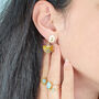 Hammered Citrine November Birthstone Statement Earrings, thumbnail 2 of 5