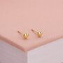 4mm Solid 9ct Gold Heart Stud Earrings, thumbnail 1 of 3