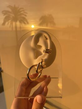 Small Thick Hoop Earrings 18 Carat Gold Plated, 3 of 5