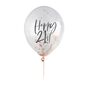 Five Rose Gold 'Happy 21st' Birthday Confetti Balloons, thumbnail 2 of 2