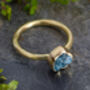 Blue Diamond Engagement Ring In 18ct Yellow Gold, thumbnail 3 of 4
