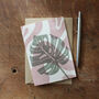 Psychedelic Cheeseplant Greetings Card, thumbnail 1 of 5