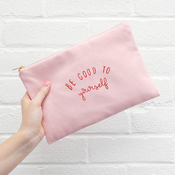 'Be Good To Yourself' Blush Pink Pouch, 3 of 7