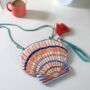 Embroidered Coral Shell Bag, thumbnail 3 of 6