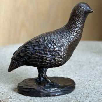 Bronze Partridge Sculpture, 8th Anniversary Gift, 4 of 9